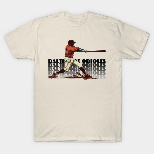 Retro Baltimore Orioles Slugger T-Shirt by Rad Love